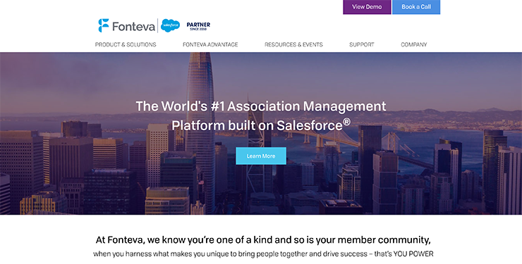 Association management software Fonteva's homepage