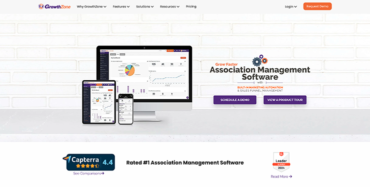 Association management software GrowthZone's homepage