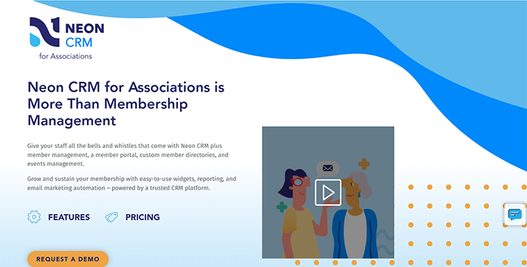 Association management software Neon CRM's homepage