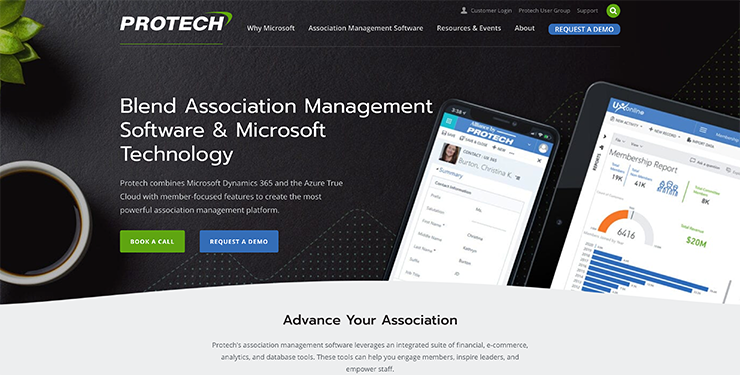 Association management software Protech's homepage