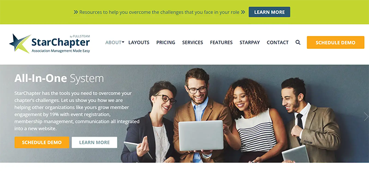 Association management software StarChapter's homepage