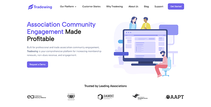 Association management software Tradewing's homepage