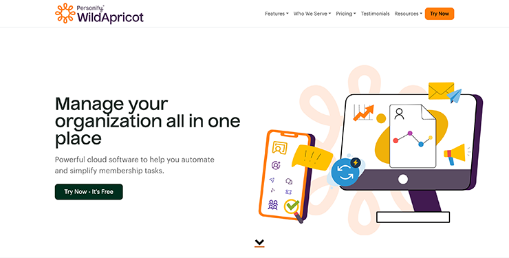 Association management software WildApricot's homepage